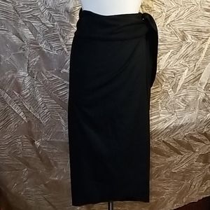 Mango Committed wool long skirt black